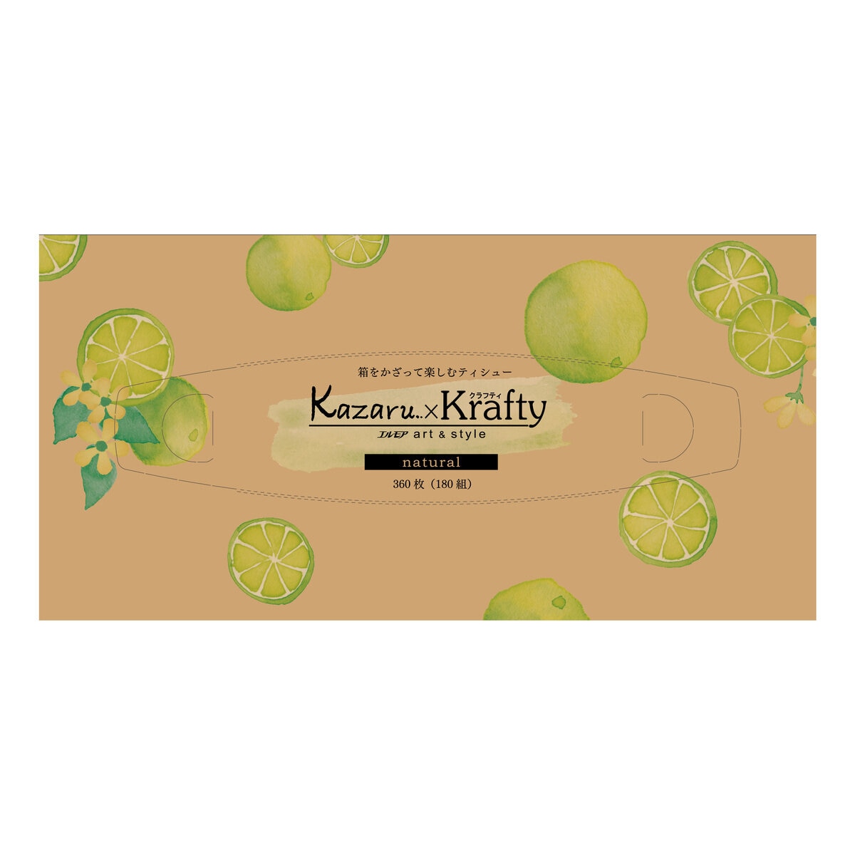 エルモア ティッシュ Kazaru x Krafty ナチュラル 5箱 x 12パック