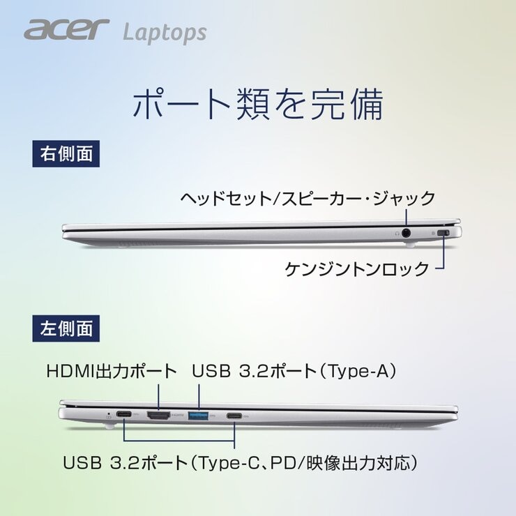 ACER ノートPC/Swift Lite/16.0インチ/Core Ultra5 115U/メモリ 16GB/SSD 512GB/ライトシルバー/SFL16-51M-F56Y