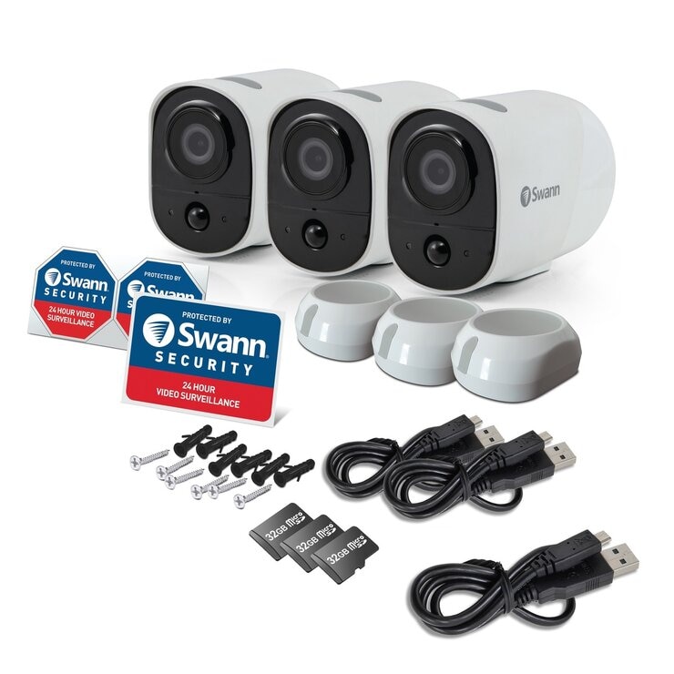 Swann/スワン 大容量バッテリー搭載 ワイヤレス 見守りカメラ2個セット Swann（スワン）Xtreem セキュリティ WiFi接続 カメラ3台セット