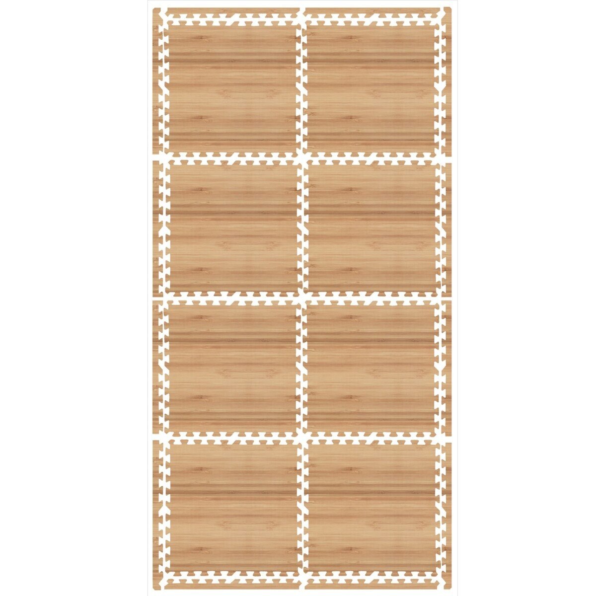 BEST STEP ジョイントクッションマット 8枚 61x61cm サイドパーツ付き バンブー