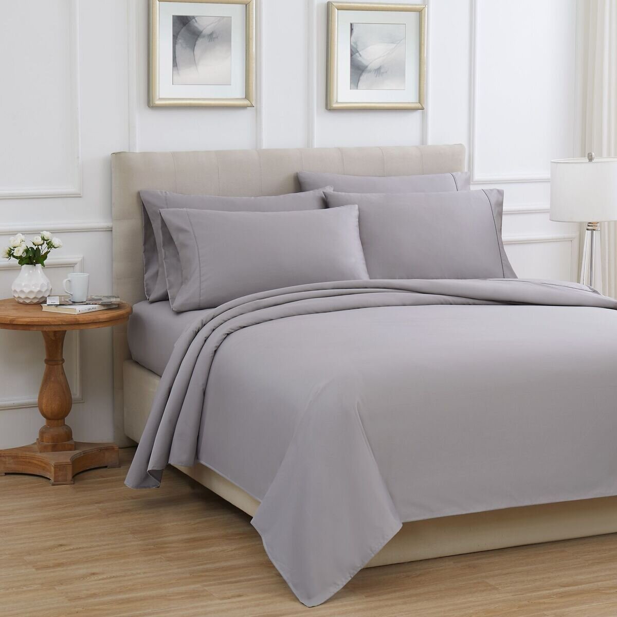 KS シーツセット 6点セット USクイーンサイズ グレー