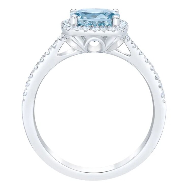 14K ホワイトゴールド 0.20カラット ダイヤモンド & アクアマリン リング 13-14号 14K ホワイトゴールド 0.20カラット ダイヤモンド & アクアマリン リング 13-14号