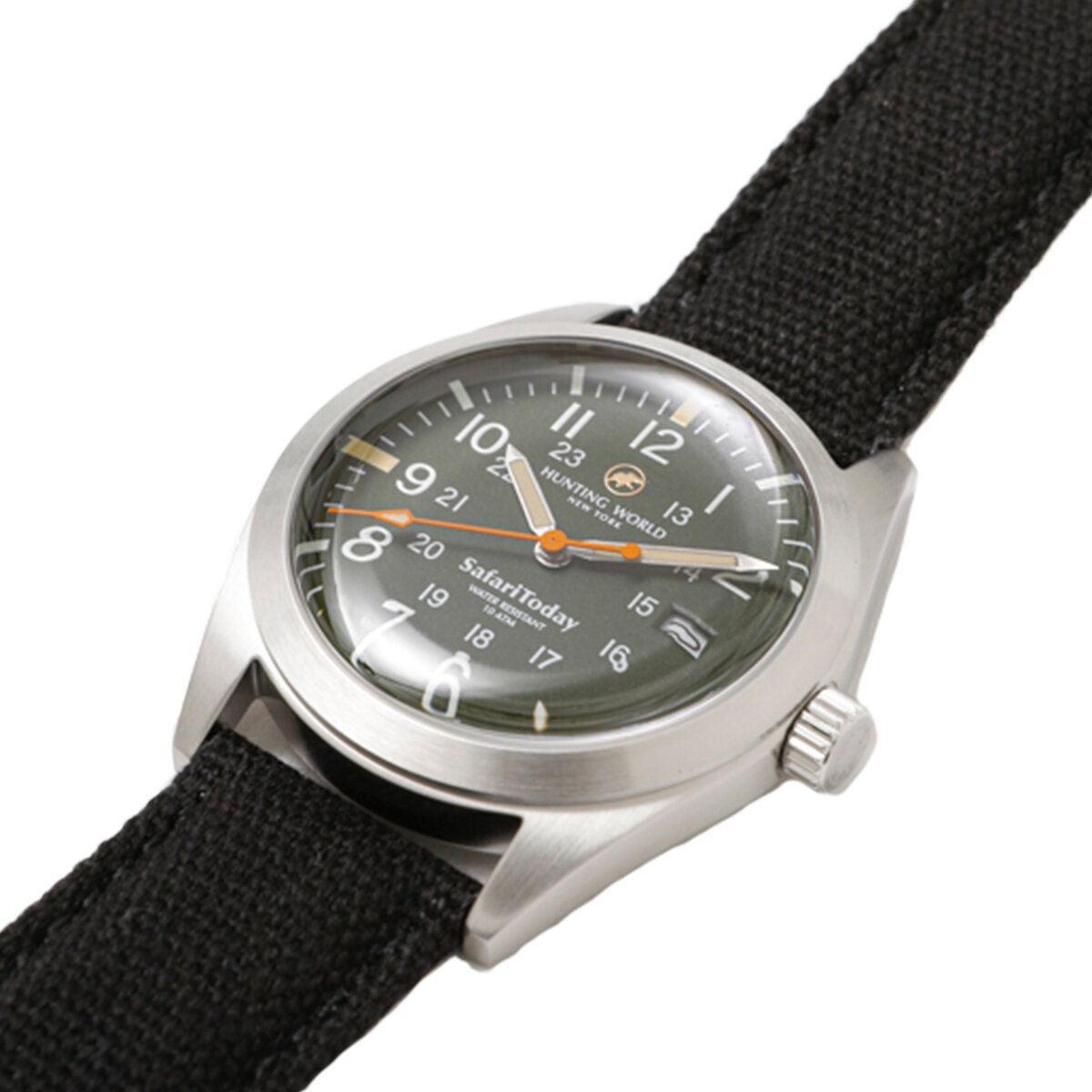 ハンティングワールド サファリトゥディ HW555GR グリーン 38ｍｍ クォーツ 時計