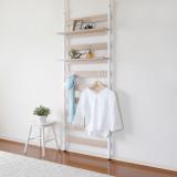アイリスオーヤマ ウッドウォールラック 幅68.1cm 棚付き WLR-T66 ホワイト 251451