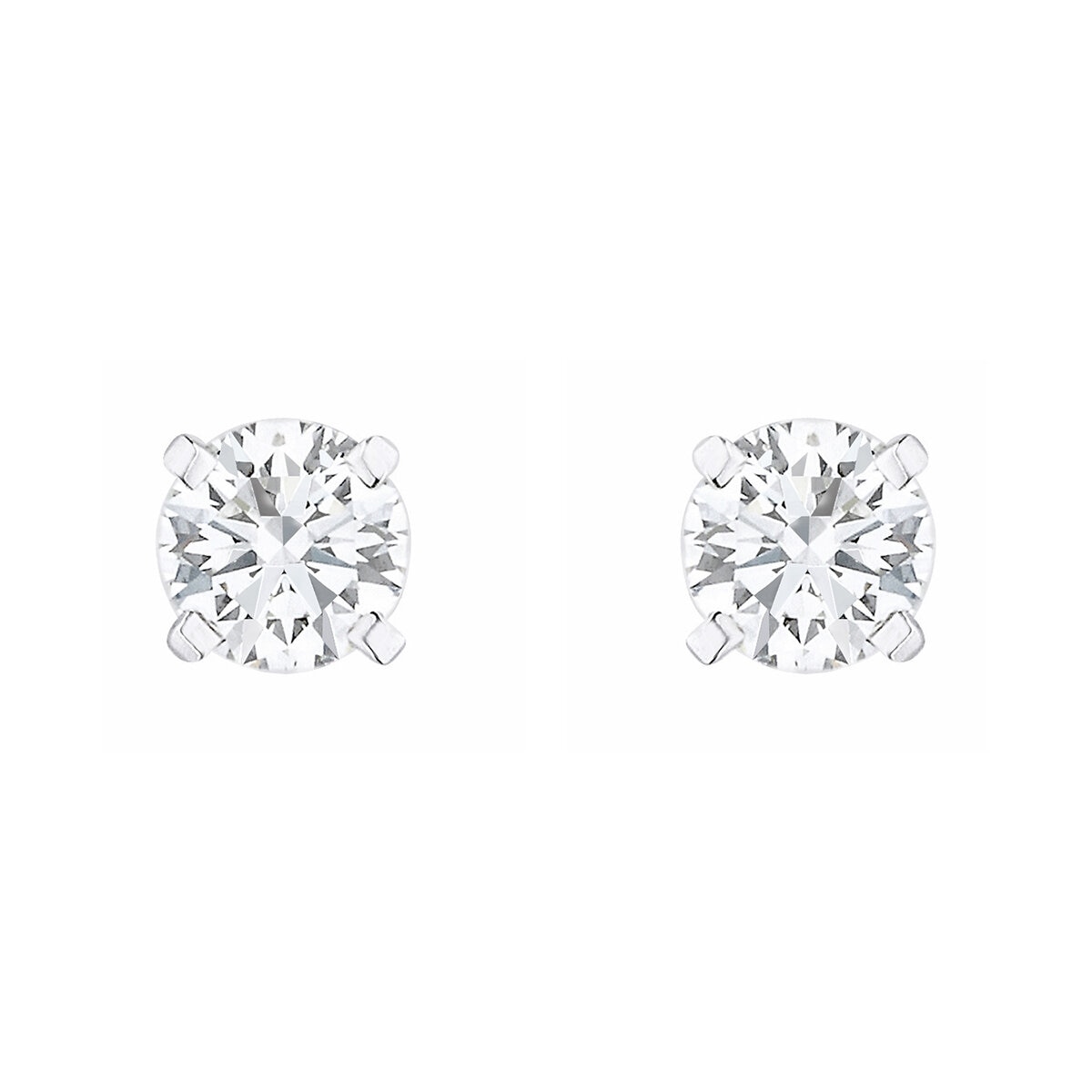 18K ホワイトゴールド 0.75カラット ラウンドカットダイヤモンド ピアス