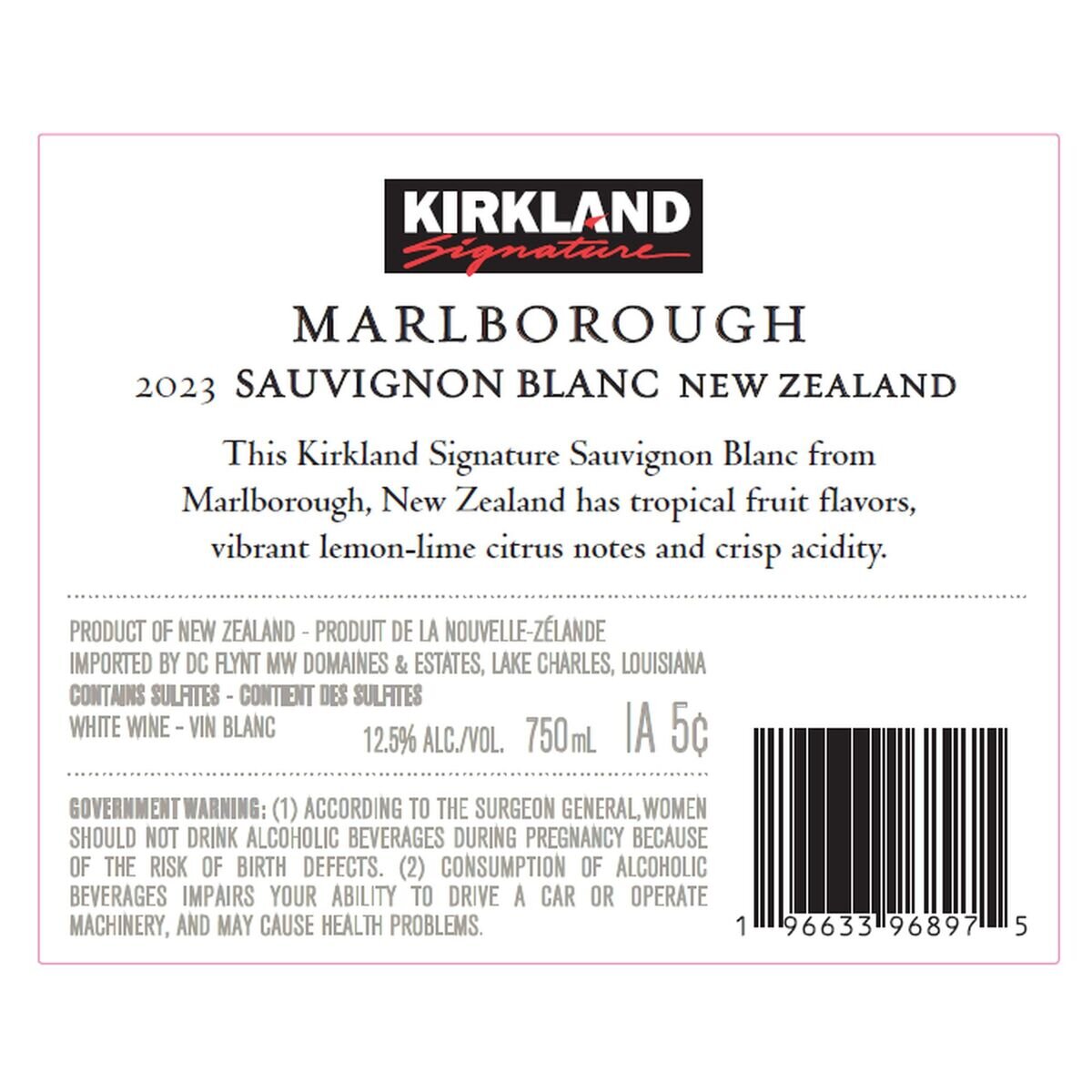 カークランド シグネチャー ティーポイント ニュージーランド ソーヴィニヨンブラン 750 ml