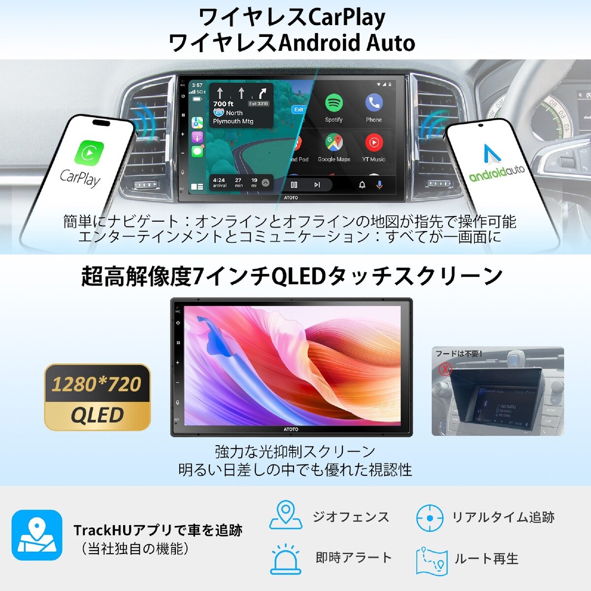 ATOTO ディスプレイオーディオ カーナビ 7インチ タッチパネル X10G2B7E