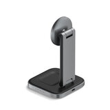 Satechi 2-in-1 フォアダブル QI2 ワイヤレスチャージングスタンド グレー