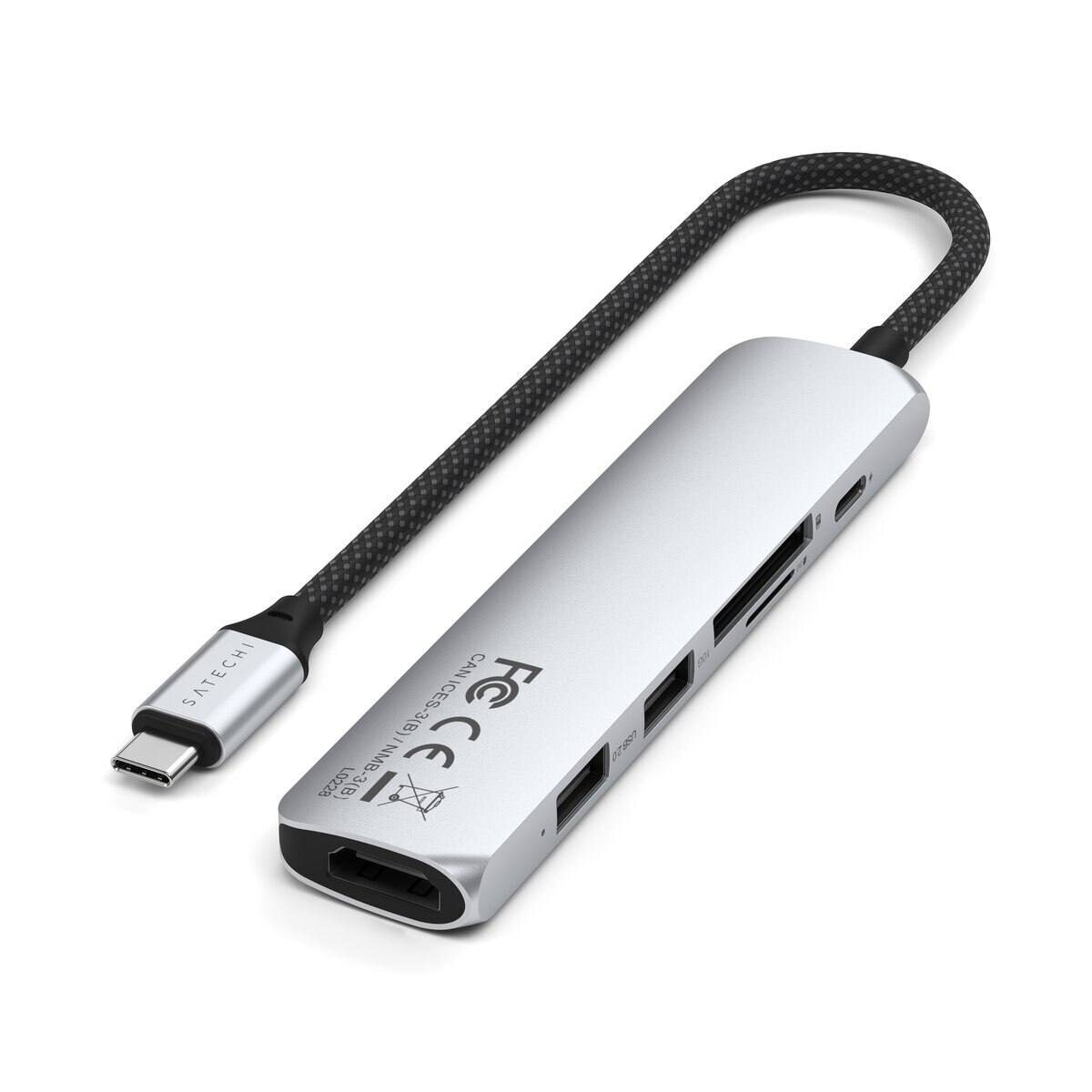 Satechi 6-in1 USB-C スリムマルチポートアダプター シルバー