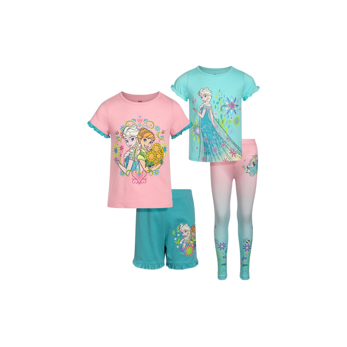 キャラクター キッズ Tシャツ＆パンツセット 4枚組 アナ雪 5