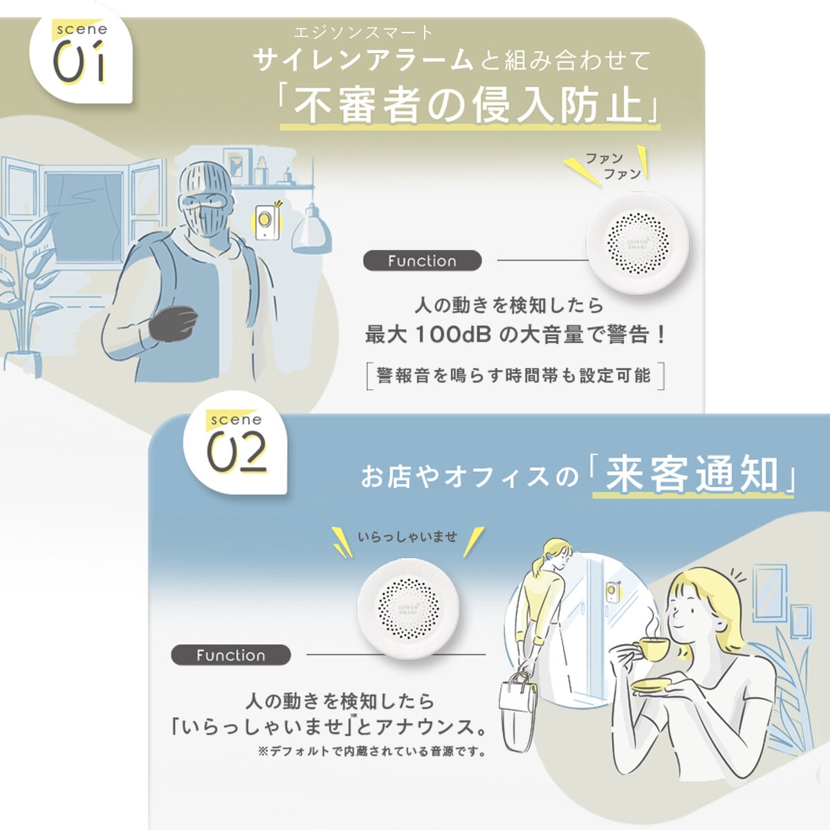 Edison Smart（エジソンスマート）人感センサー(Wi-Fi)　DMS-P06WH