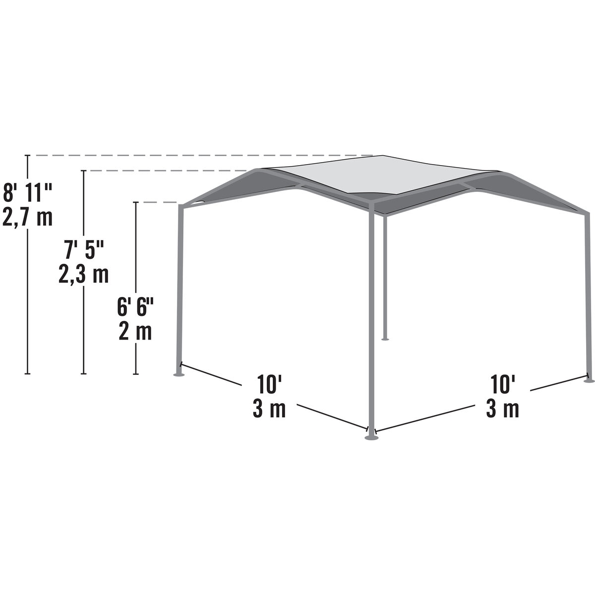 Shelterlogic Pacifica キャノピーガゼボ 10x10フィート (3x3m)