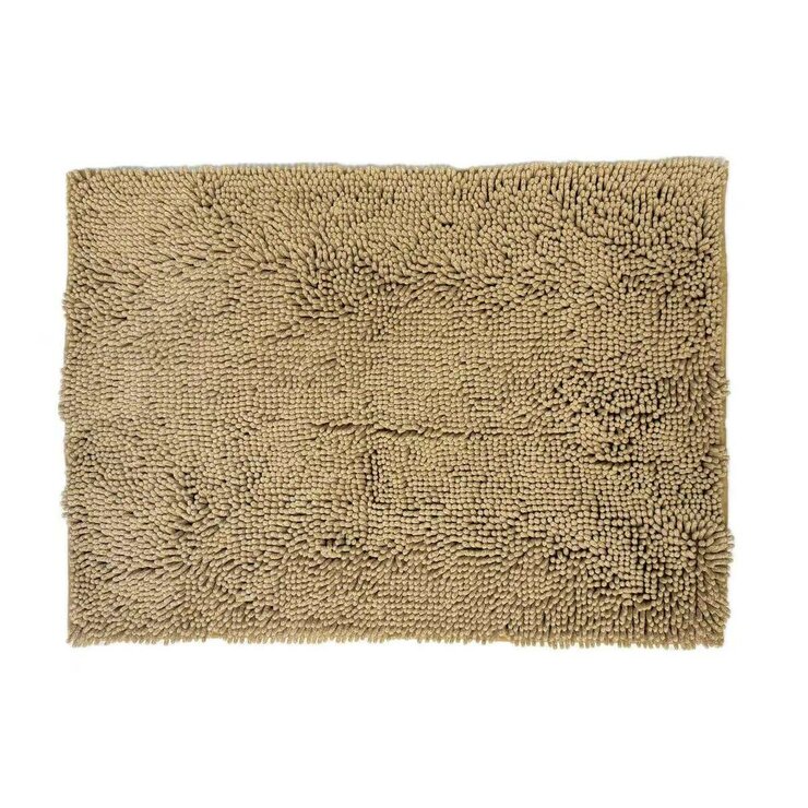 マイクロファイバー もこもこバスマット 60cm x 90cm ベージュ