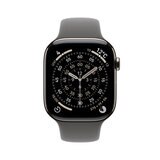 Apple Watch S11 Cellular 42mmナチュラルチタニウムケースとストーングレイスポーツバンド - S/M