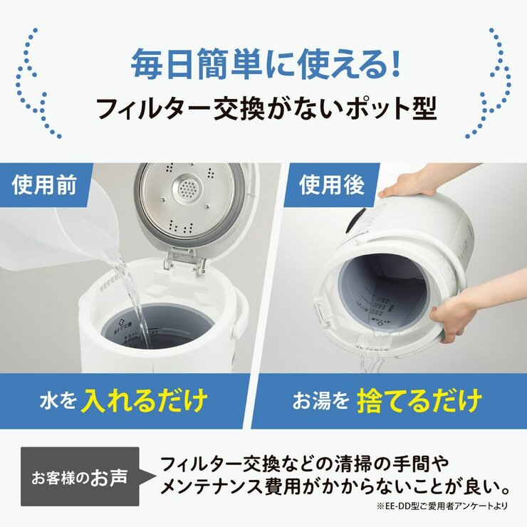 象印 スチーム式加湿器 2.0L EE-MB20-WA オフホワイト 象印 スチーム式加湿器 2.0L EE-MB20-WA オフホワイト