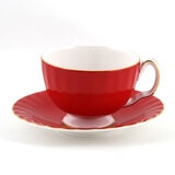 エインズレイ コテージガーデン ティーカップ & ソーサー オーバン レッド