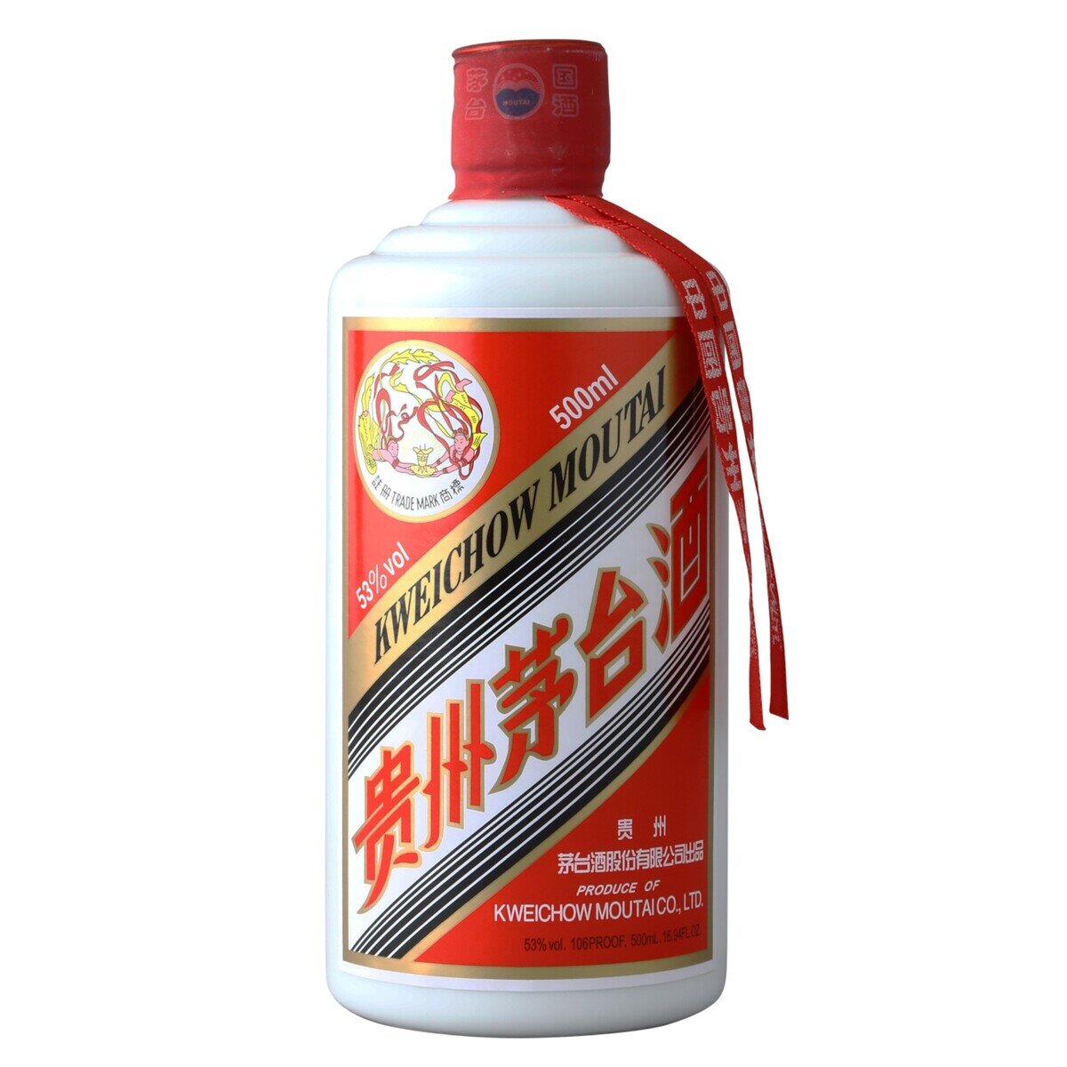 飲料の種類中国酒茅台酒（新品／500ml／重量834g／アルコール54度　三本セット箱付き