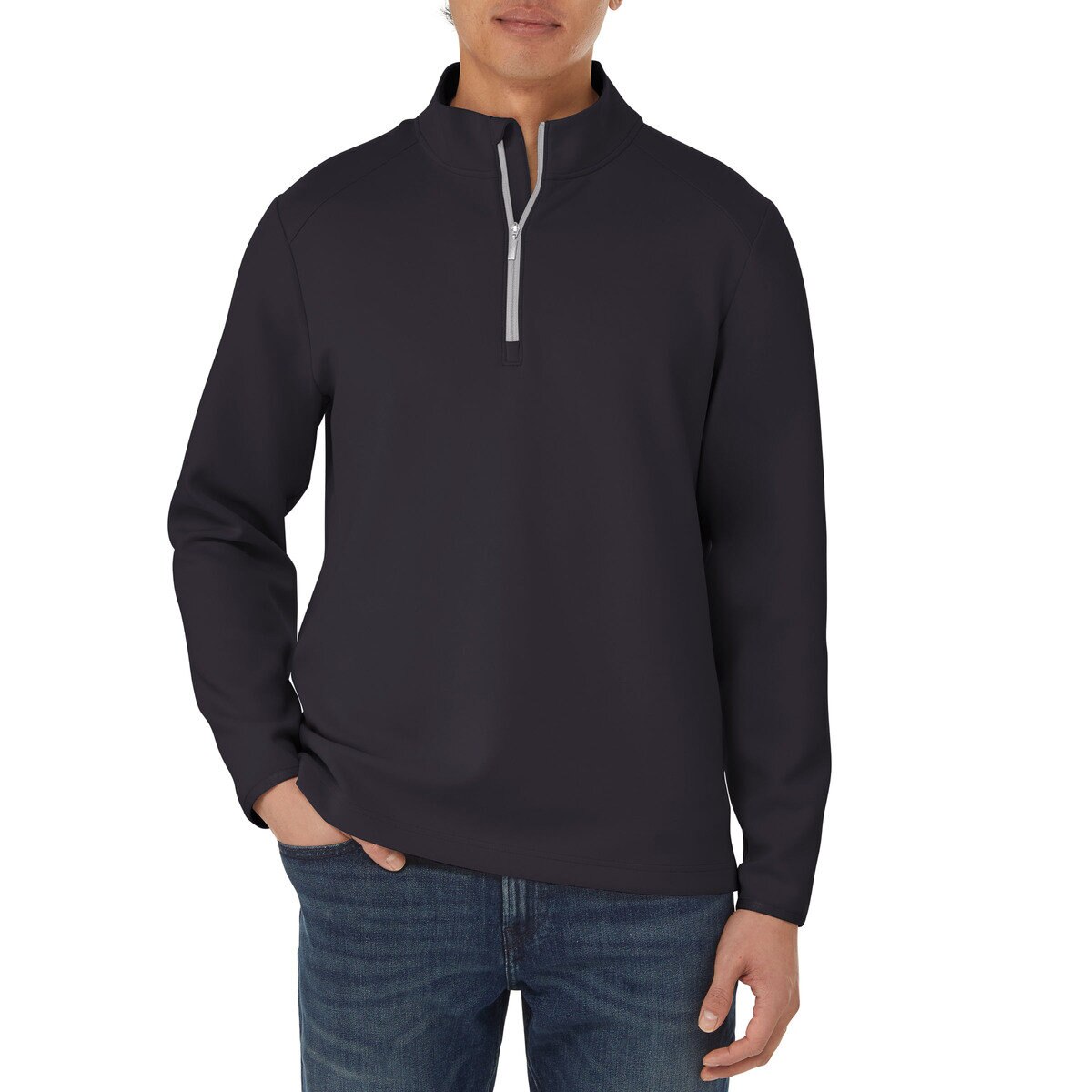 カークランドシグネチャー メンズ 1/2 ジップ トップ ブラック L カークランドシグネチャー メンズ 1/2 ジップ トップ ブラック L