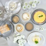 スープマグ & プレート 8個 ホワイト/グレー