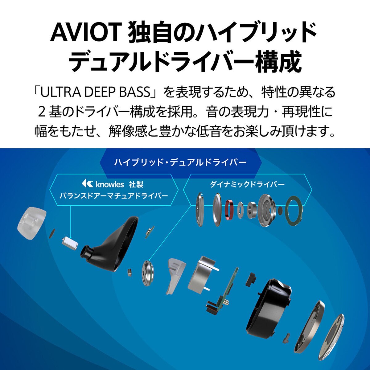 AVIOT 完全ワイヤレスイヤホン TE-BD11tR ディープブラック