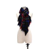 ジョンストンズ カシミヤ スカーフ ブラックスチュワート 180x70 cm