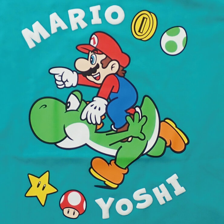 スーパーマリオ キッズ 半袖Tシャツ ターコイズ スーパーマリオ キッズ 半袖Tシャツ ターコイズ