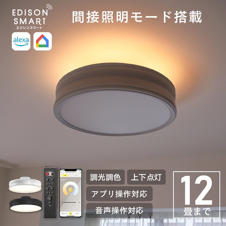 Edison Smart（エジソンスマート）デュアルシーリングライト（無線式） ブラックDBC-RF50BKBK・ホワイトDBC-RF50BKWH