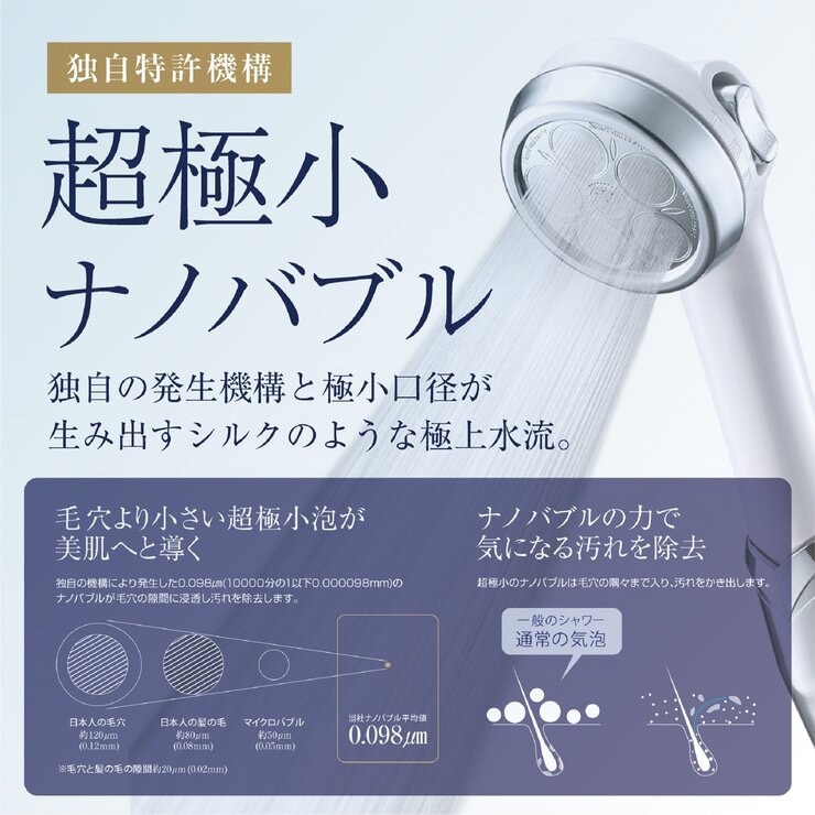 ジャパンスター ナノバブルシャワーヘッド ナノフェミラス プラスC NF2403-PC1 ジャパンスター ナノバブルシャワーヘッド ナノフェミラス プラスC NF2403-PC1