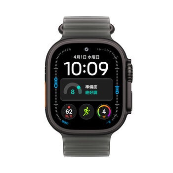 Apple Watch Ultra 4 GPS+Cellular 49mmブラックチタニウムケースとトランスルーセントブラックオーシャンバンド