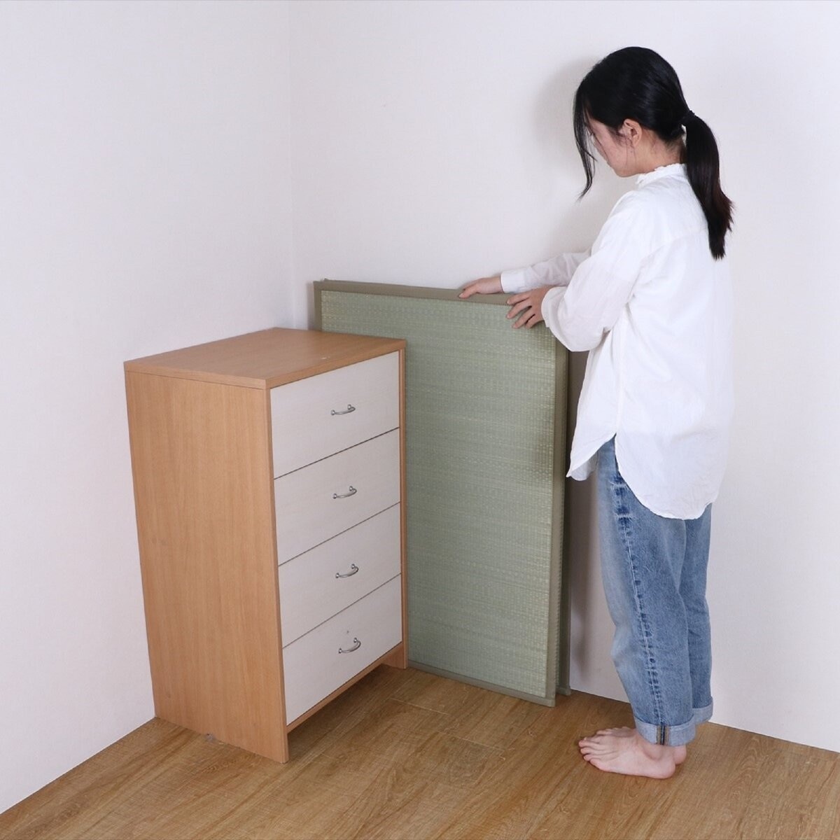 国産い草 3つ折り マットレス 置き畳 100 cm x 210 cm