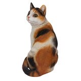 ウービア 振り返る三毛猫の置物 H23027