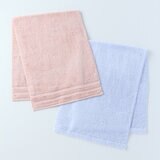 UCHINO 贅沢タオル ロングミニバスタオル 38cm x 110cm 2枚組 ブルー / オレンジ