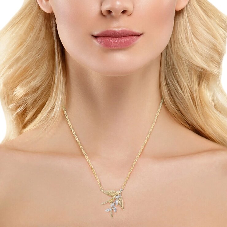 14K イエロー / ホワイトゴールド 0.18カラット ダイヤモンド ネックレス 14K イエロー / ホワイトゴールド 0.18カラット ダイヤモンド ネックレス