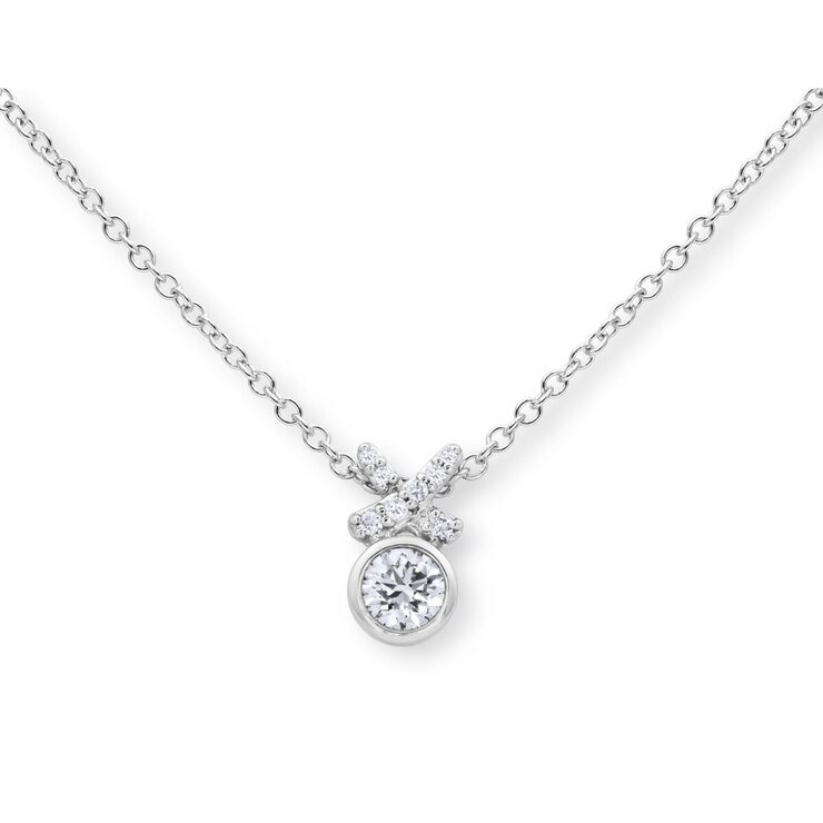 18K ホワイトゴールド 0.29カラット ダイヤモンド クロスオーバーペンダント 18K ホワイトゴールド 0.29カラット ダイヤモンド クロスオーバーペンダント