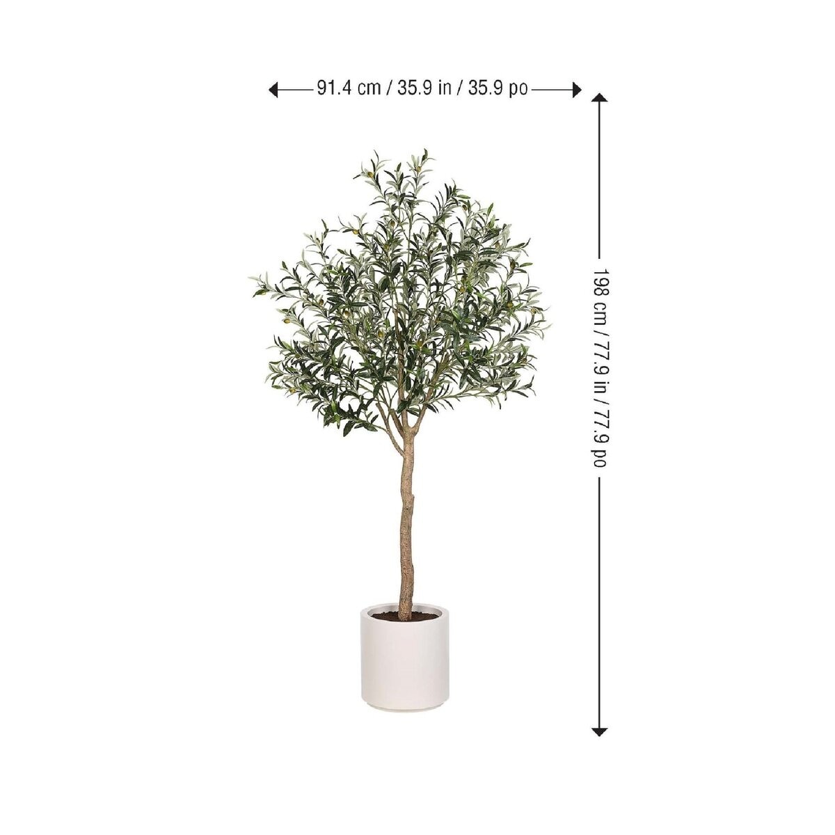 人工観葉植物 オリーブツリー 高さ約198cm