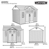 LIFETIME 10 x 8 フィート (3.0 x 2.4 m) 屋外用物置 60459A