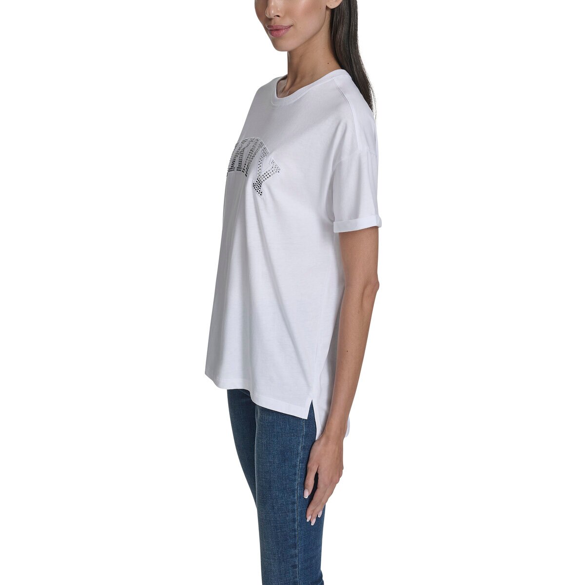 DKNY レディース 半袖 ロゴ Ｔシャツ ホワイト M