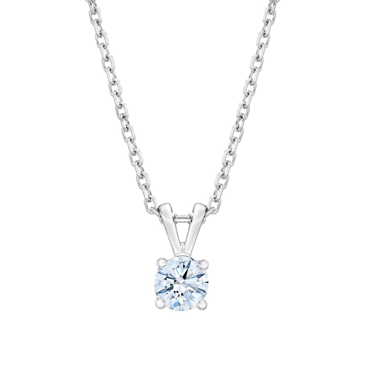 14K ホワイトゴールド 0.50カラット ソリティア ダイヤモンド ネックレス