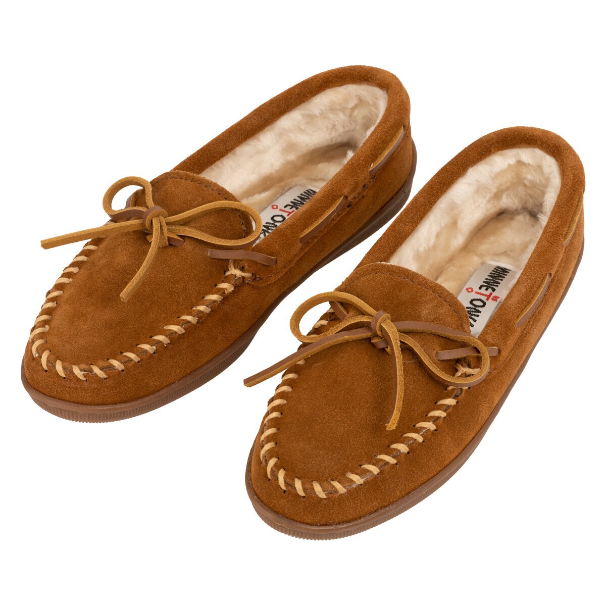 ミネトンカ レディース モカシン パイルラインドハードソール ブラウン 23.0 cm