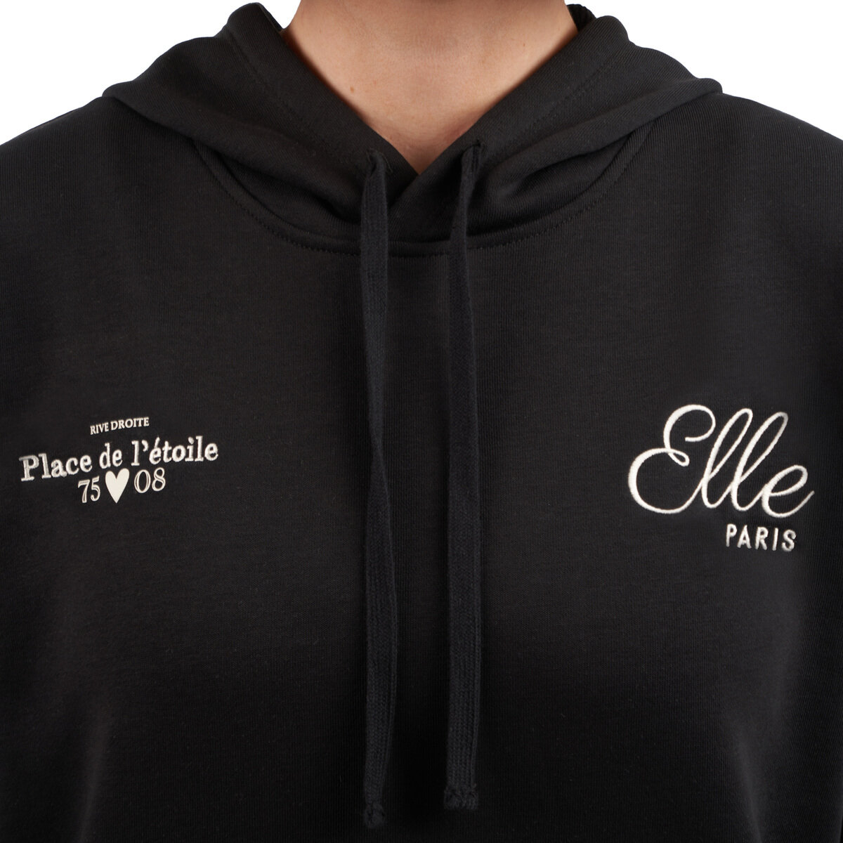 エル レディース ロゴ パーカー ブラック L