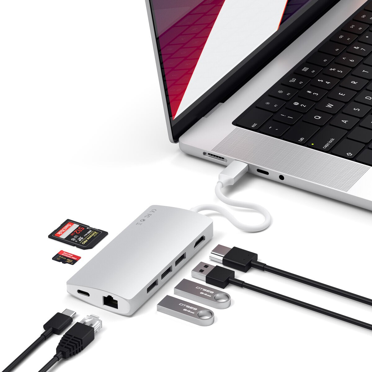 Satechi USB-Cマルチポートアダプター4K with イーサーネット V2