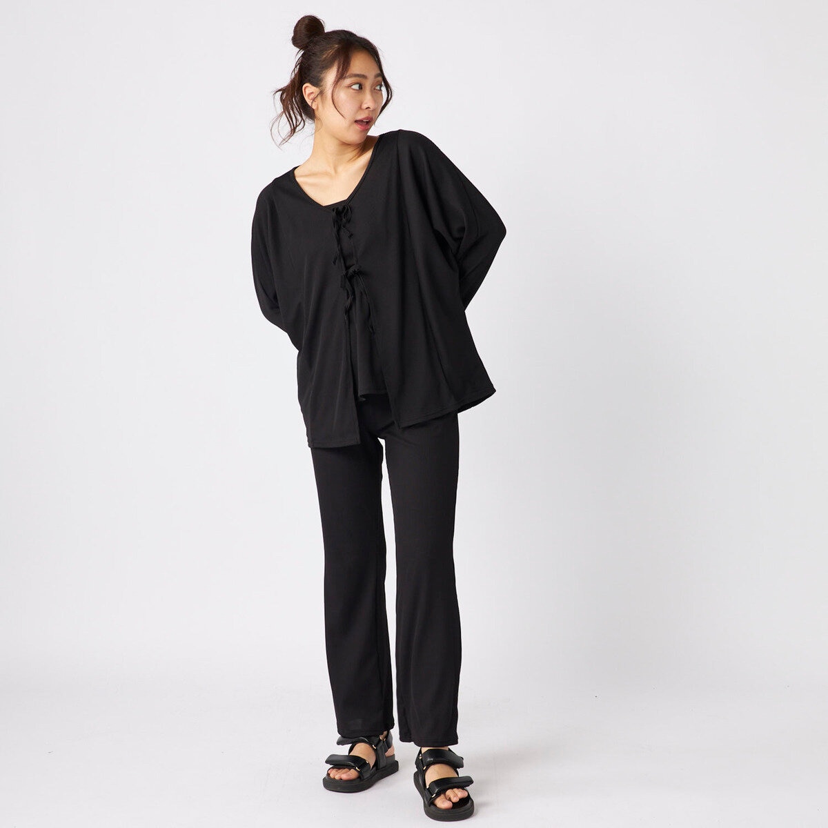 オーシャンパシフィック レディース 水着4点セット ブラック M