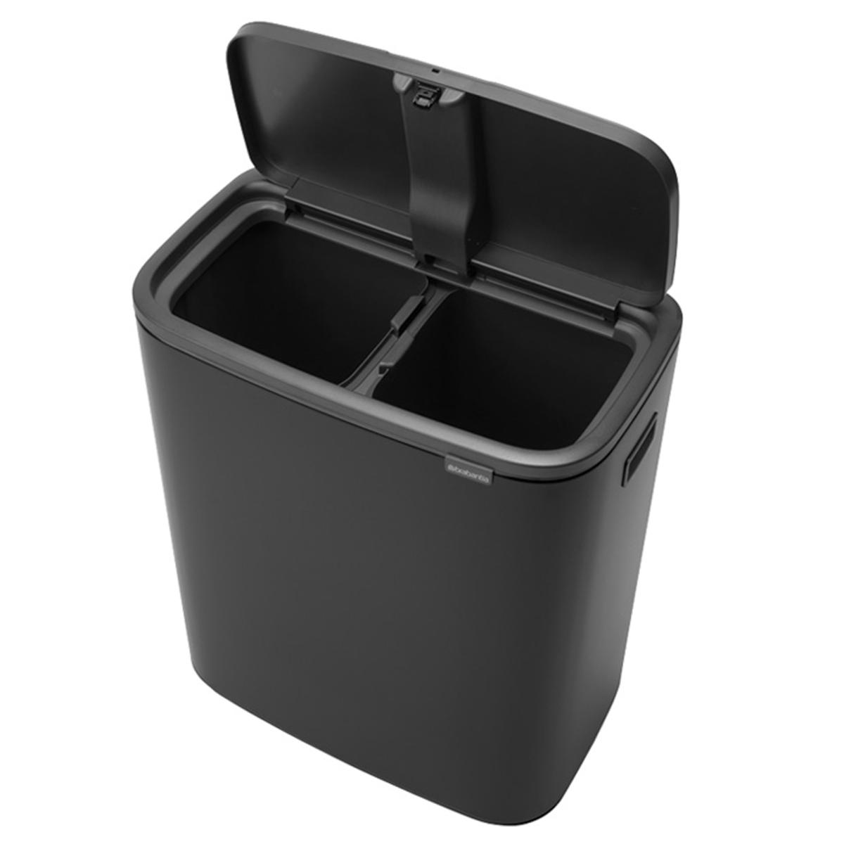 ブラバンシア Boタッチビン 2x30L   タッチ式ごみ箱 2分別  マットブラック  221484