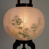 盆提灯 銘木行灯 総桜11号絹二重絵入  桐箱付き
