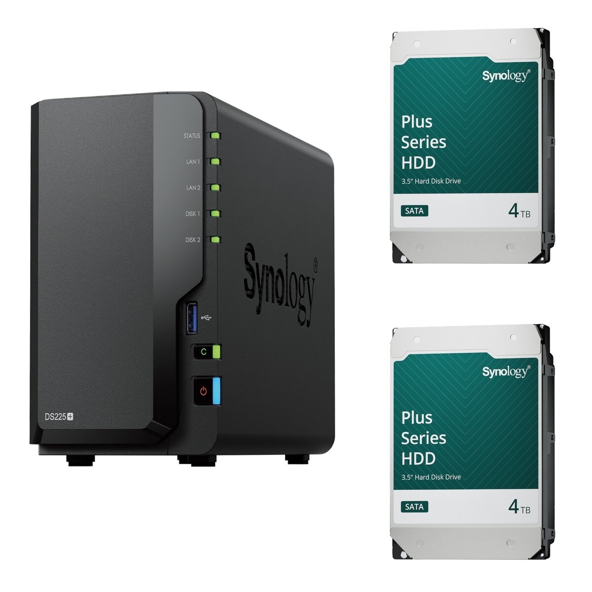 Synology NAS Diskstation DS225+ + HDD 4TB 2台セット