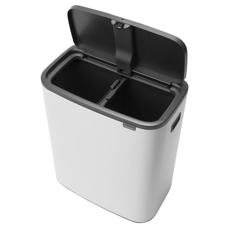 ブラバンシア Boタッチビン 2x30L タッチ式ごみ箱 2分別 ホワイト 221408