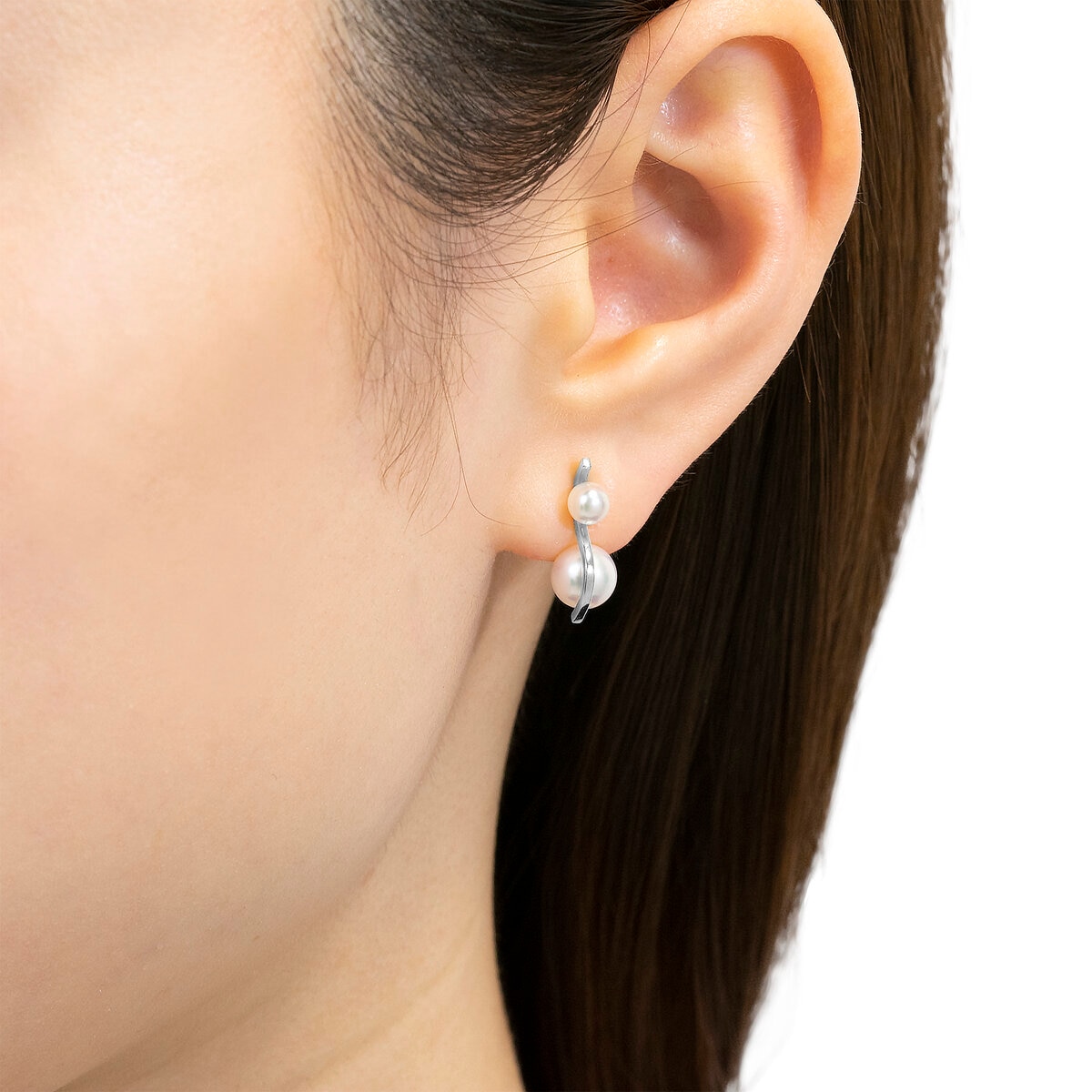 あこやパール 18K ホワイトゴールド ピアス 4.0ｍｍ 5.0ｍｍ