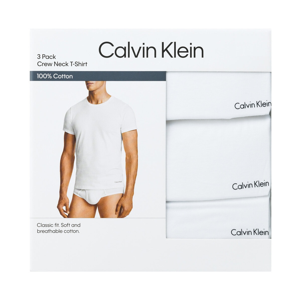 カルバンクライン クルーネックTシャツ 3枚組 ホワイト M