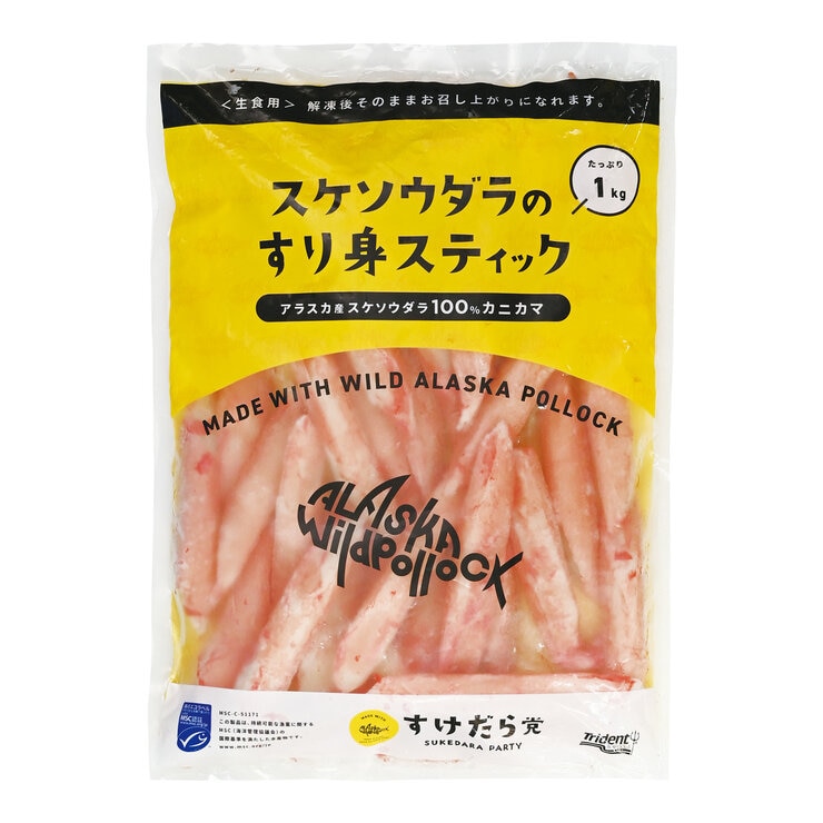 【冷凍】スケソウダラのすり身スティック 1kg 【冷凍】スケソウダラのすり身スティック 1kg