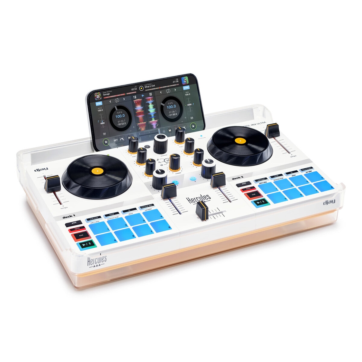 Hercules スマートフォン用モバイルDJコントローラー djay/Apple Music対応 バッテリー内蔵